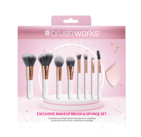 9 Piece Makeup Brush & Sponge Set