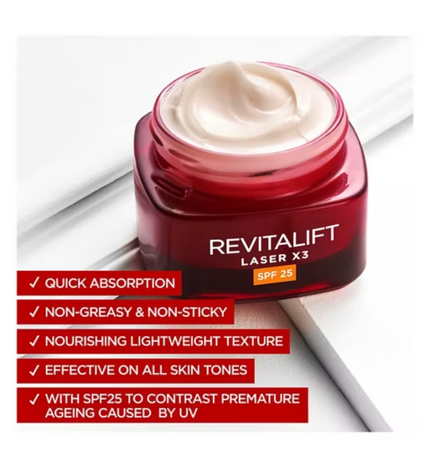 L'Oreal Paris Revitalift Laser x3 SPF 25 Day Cream 50ml